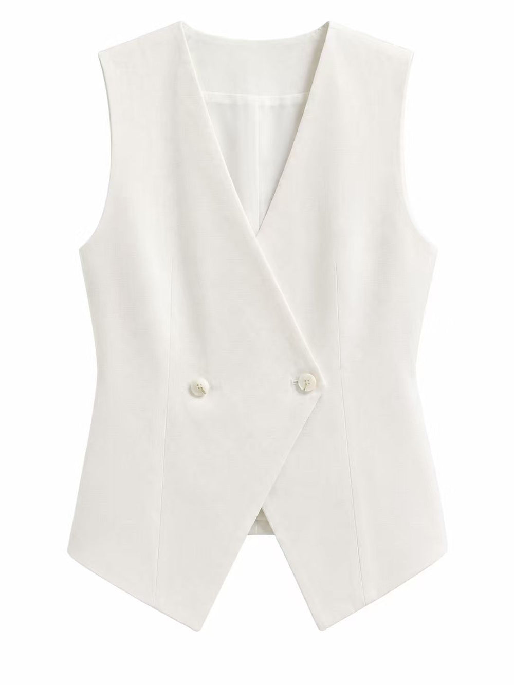 Ivory double breasted tailored vest product photo