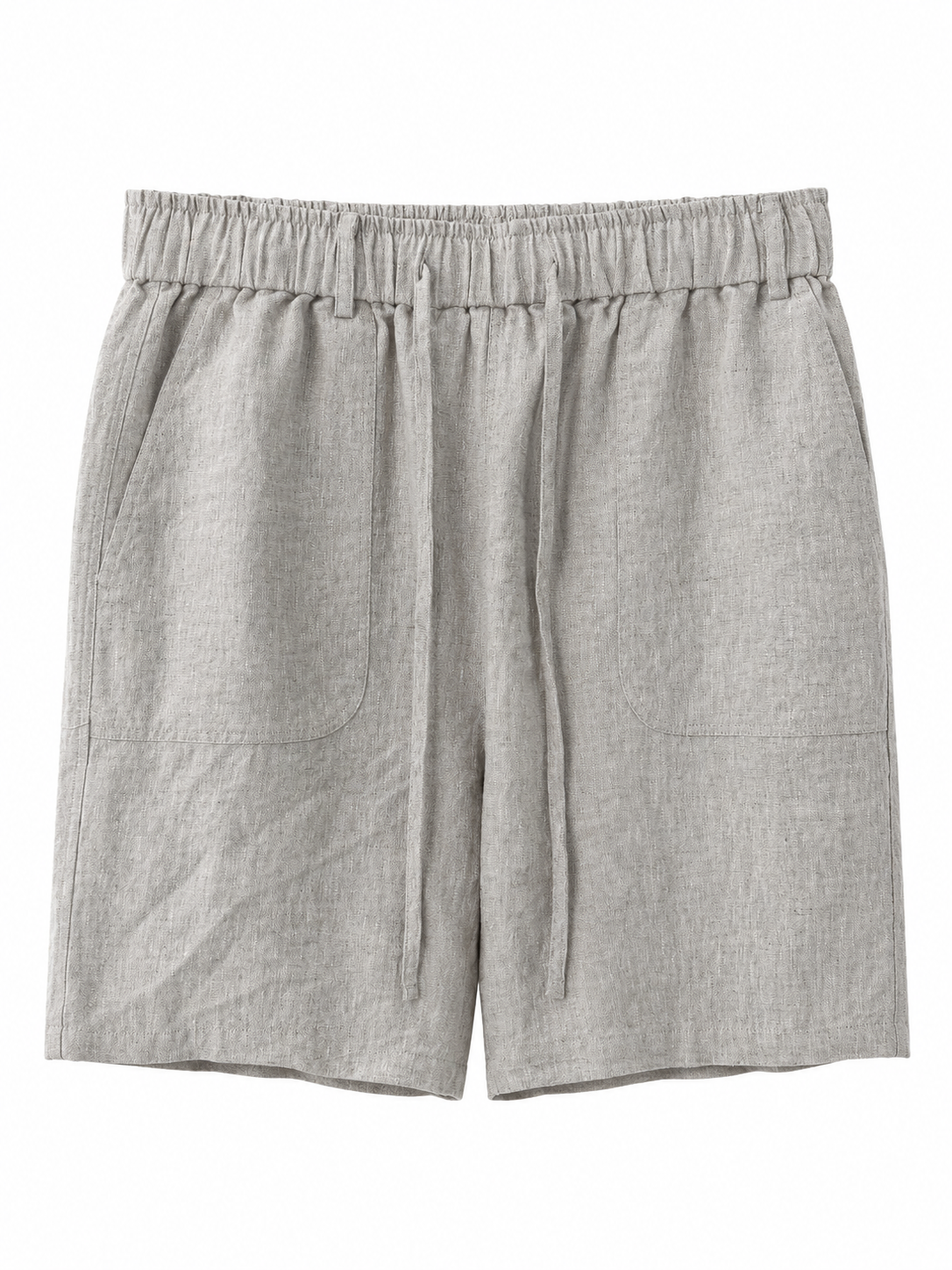 Mens light beige elastic waist shorts product photo