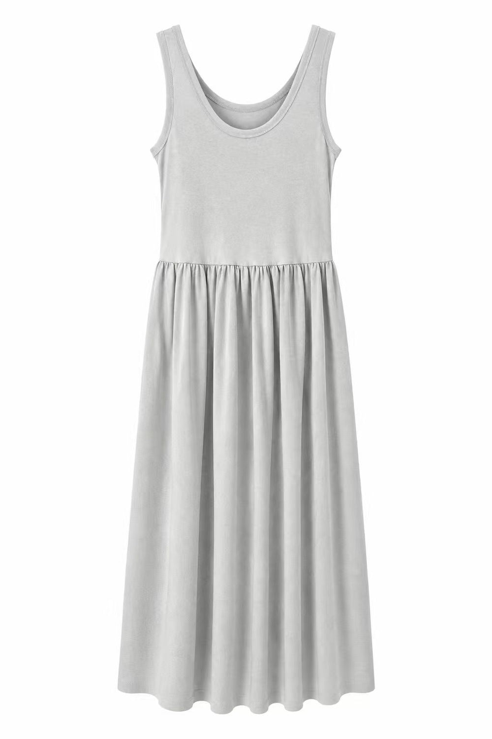 Grey sleeveless drop waist maxi dress product photo