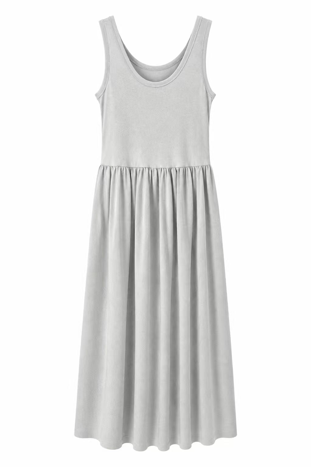 Grey sleeveless drop waist maxi dress product photo