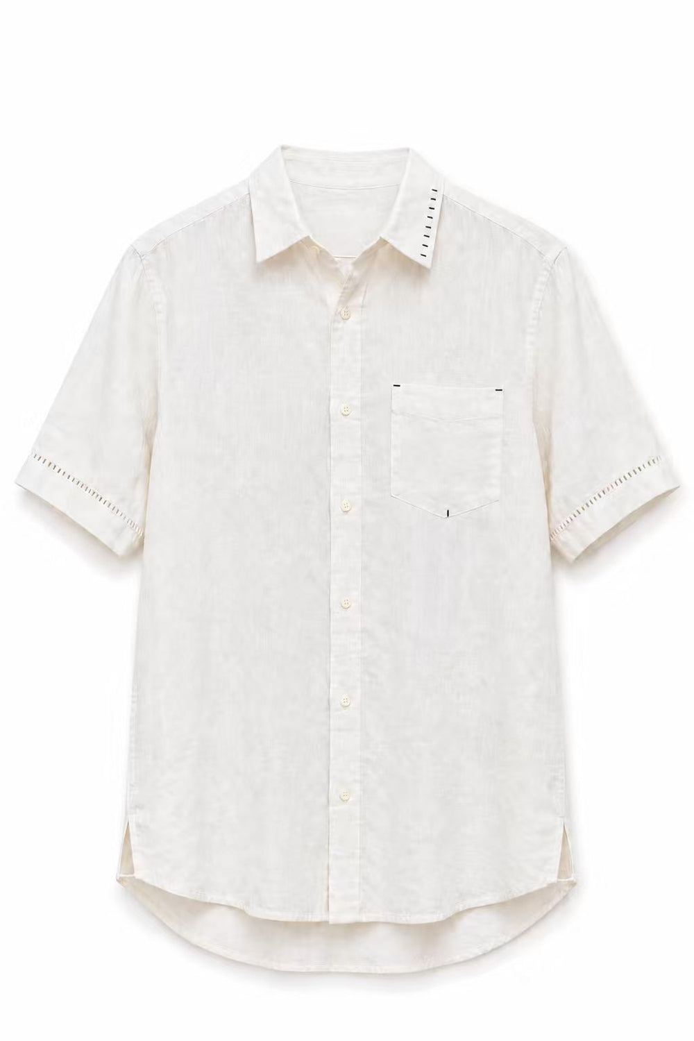 Mens white short sleeve button shirt product photo