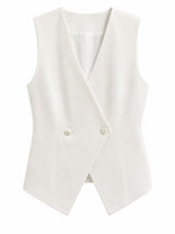 Ivory double breasted tailored vest product photo