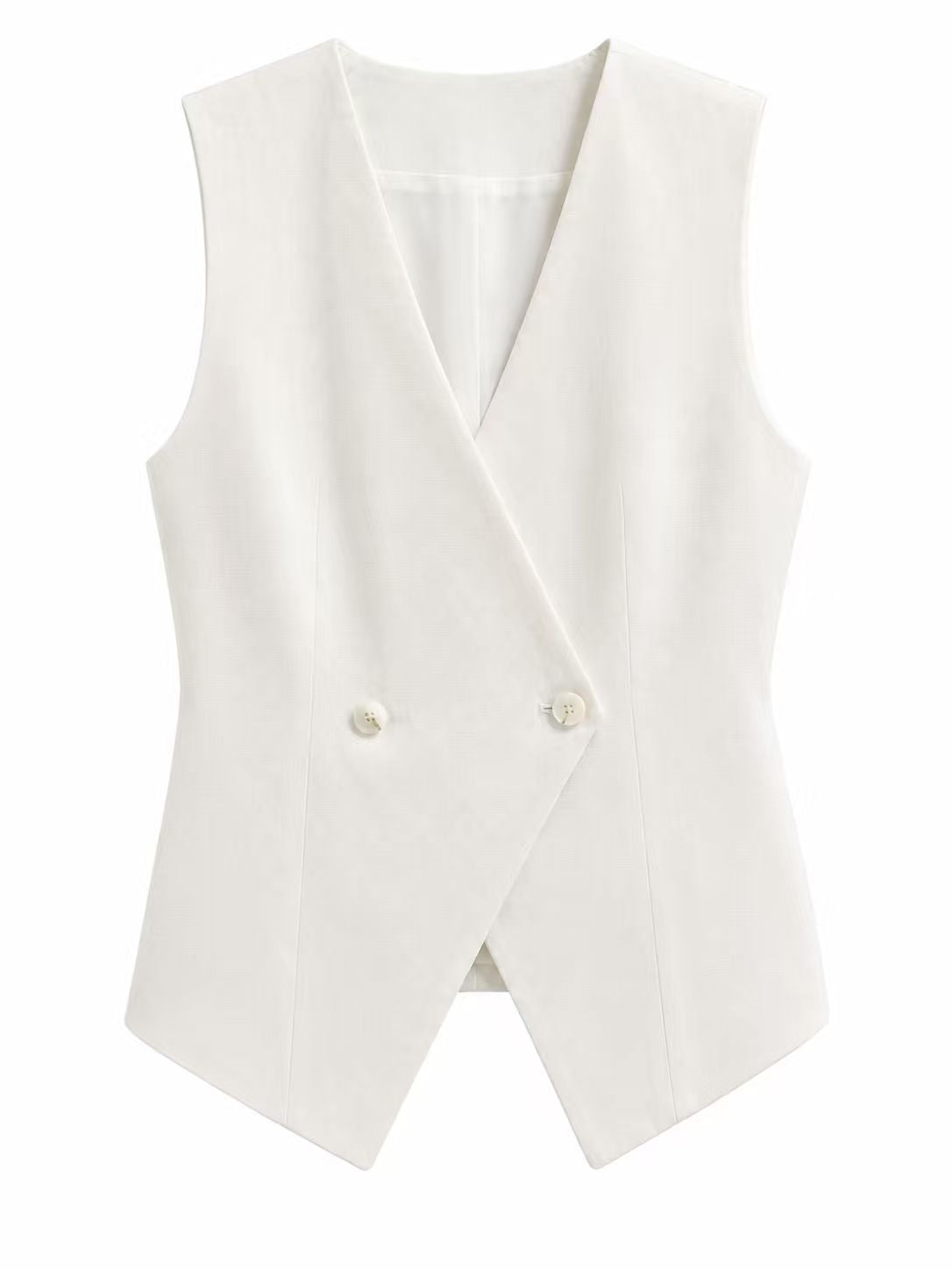 Ivory double breasted tailored vest product photo