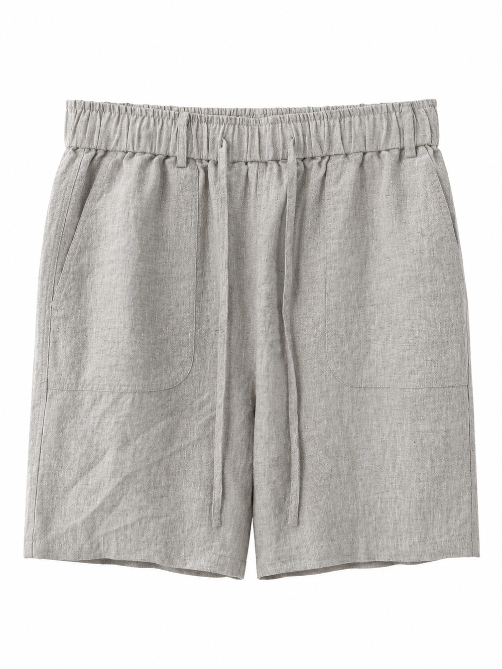 Mens light beige elastic waist shorts product photo