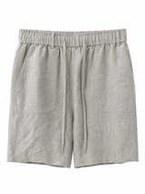 Mens light beige elastic waist shorts product photo