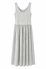 Grey sleeveless drop waist maxi dress product photo