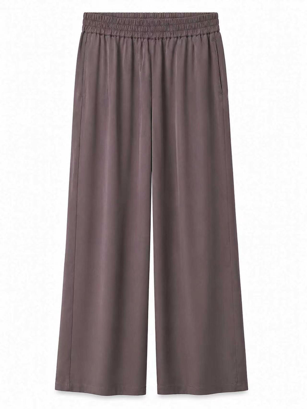 Charcoal purple wide leg pants product photo