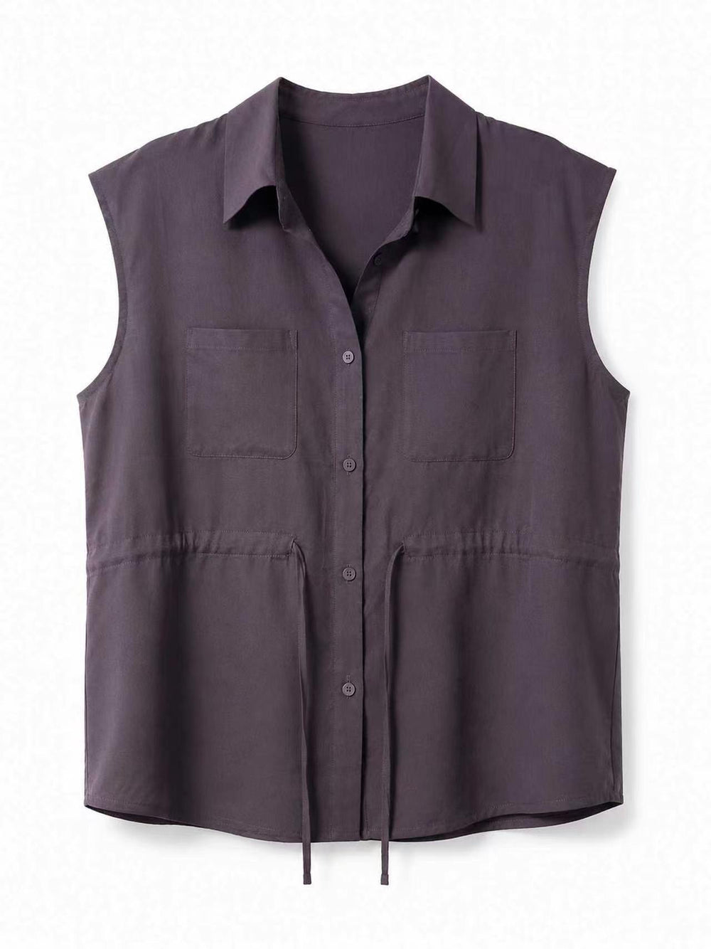 Charcoal purple sleeveless shirt product photo