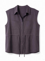 Charcoal purple sleeveless shirt product photo