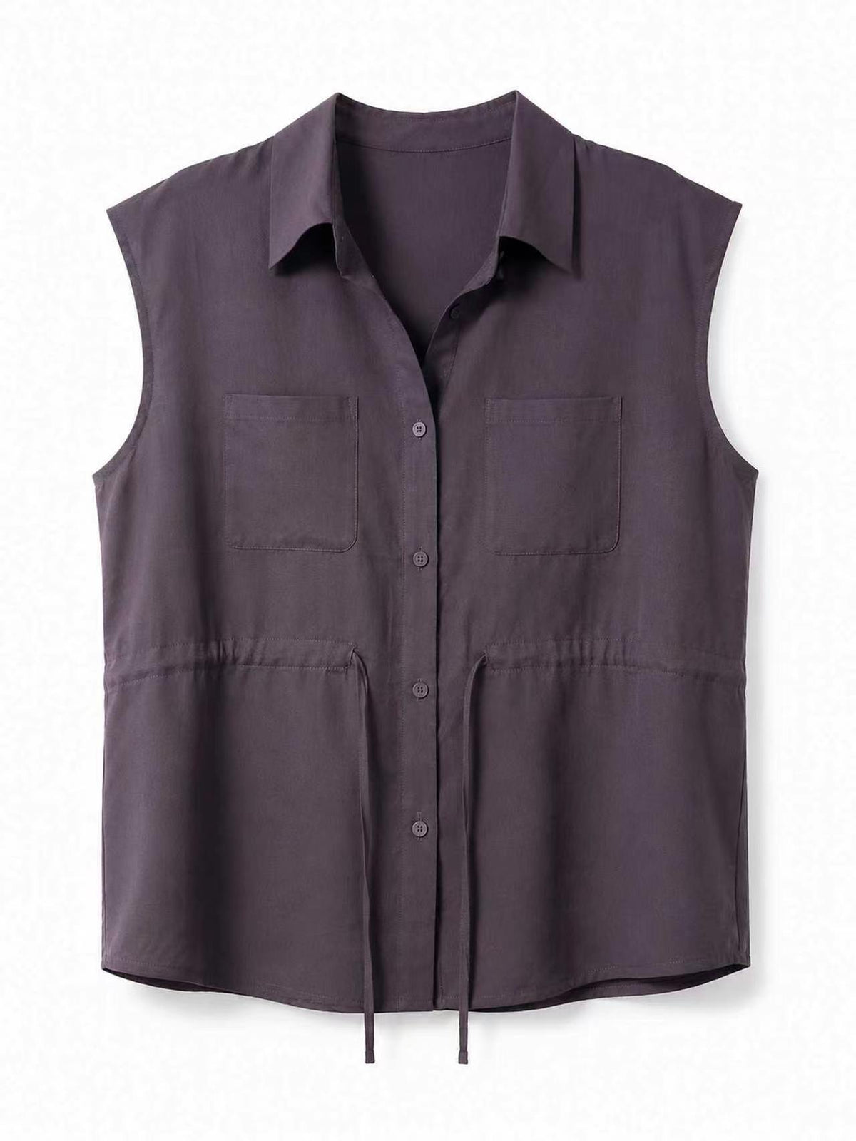 Charcoal purple sleeveless shirt product photo